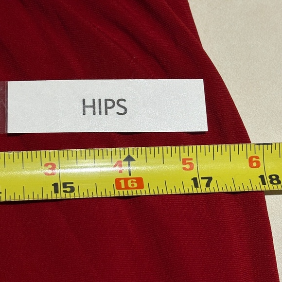 Lauren Ralph Lauren Sleeveless Maxi Evening Gown Ruched Sz 6 Red Formal Elegant - Picture 15 of 16